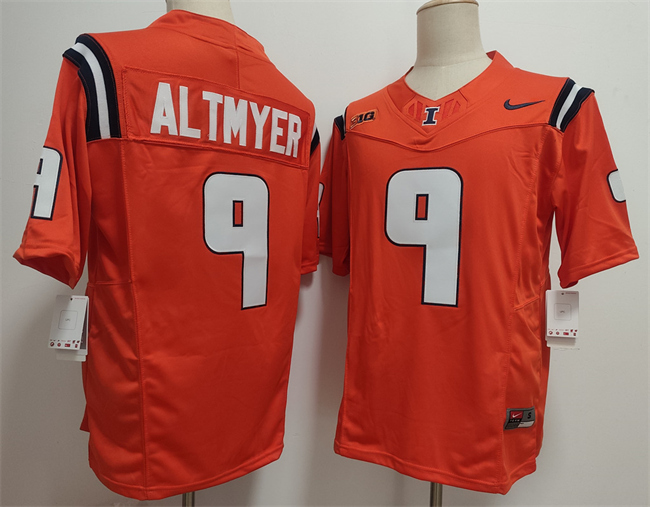 Men's Orange Illinois Fighting Illini #9 Luke Altmyer 2025 F.U.S.E. Cheez-It Citrus Bowl Patch Vapor Limited Stitched Football Jersey